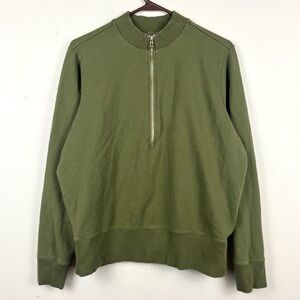 Universal Standard Zoe Half-Zip Olive Green Pullover Sweatshirt